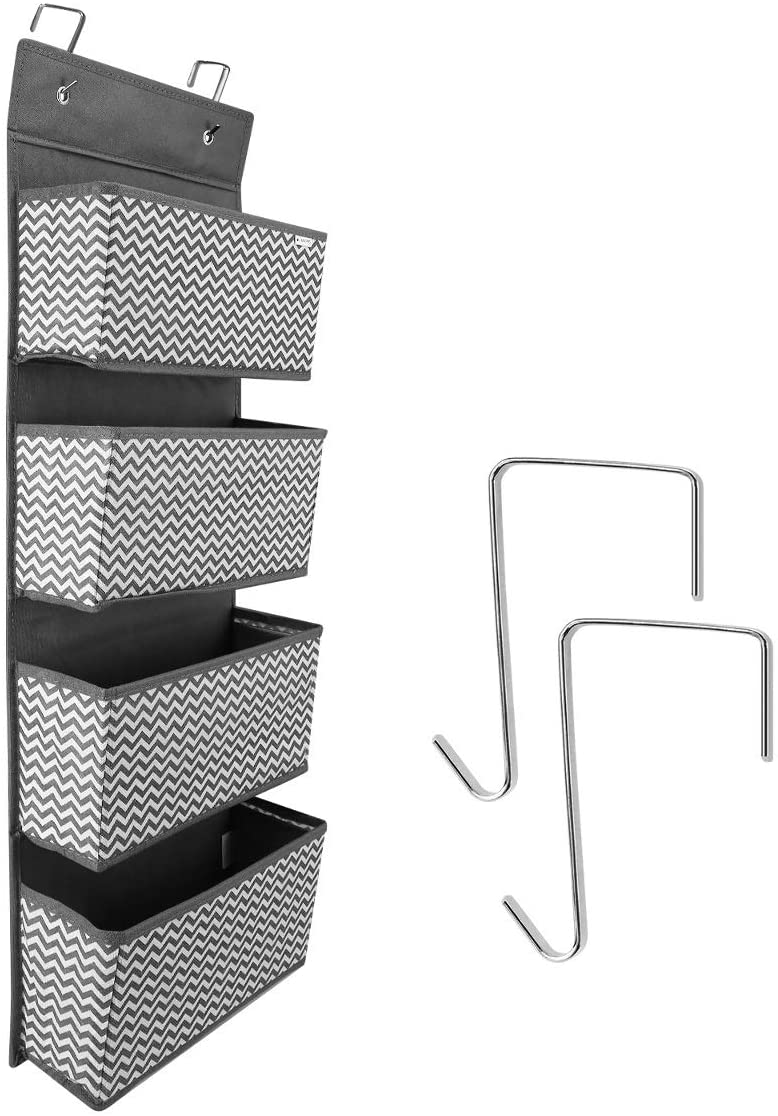 Navaris Organizer Για Πόρτα - Κρεμαστά Καλάθια Αποθήκευσης Υφασμάτινα Για Οργάνωση - Για Παιχνίδια, Παπούτσια, Κλειδιά, Πετσέτες - Grey - 49081.22