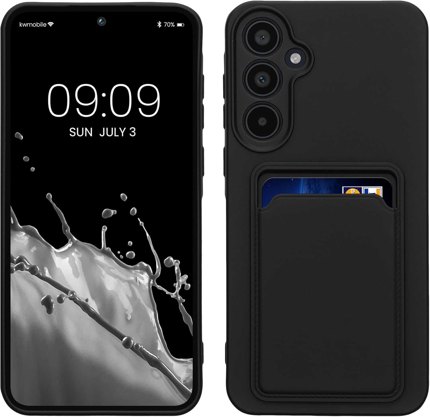 KW Samsung Galaxy A35 5G Θήκη Σιλικόνης TPU με Υποδοχή για Κάρτα - Black