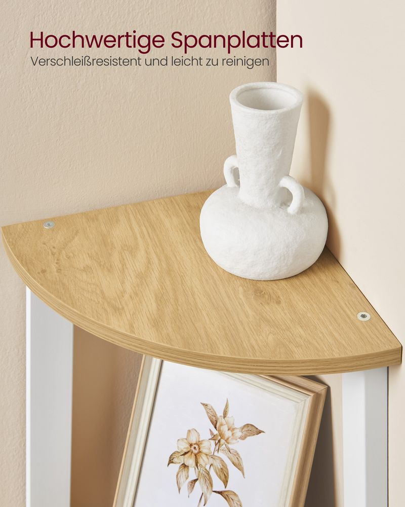 Vasagle Γωνιακή Ραφιέρα με 4 Ράφια - Natural Oak / Matte White - LLS034Y70