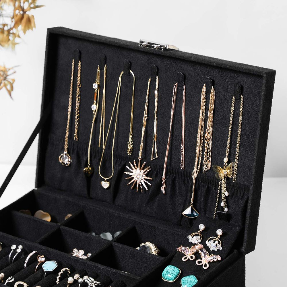 Songmics Κουτί Αποθήκευσης Κοσμημάτων - Black - JBC156B01