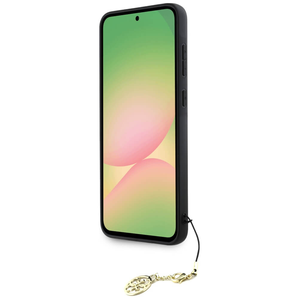 Guess Samsung Galaxy A56 5G - 4G Charms Collection - Θήκη με Επένδυση Συνθετικού Δέρματος - Black - GUHCSA56GF4GGR