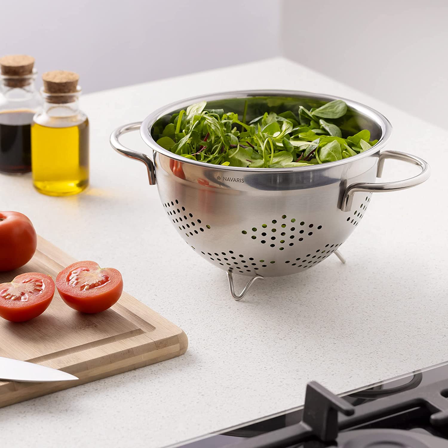 Navaris Σουρωτήρι από Ανοξείδωτο Ατσάλι με Λαβές - 20cm - Silver - 48522.02