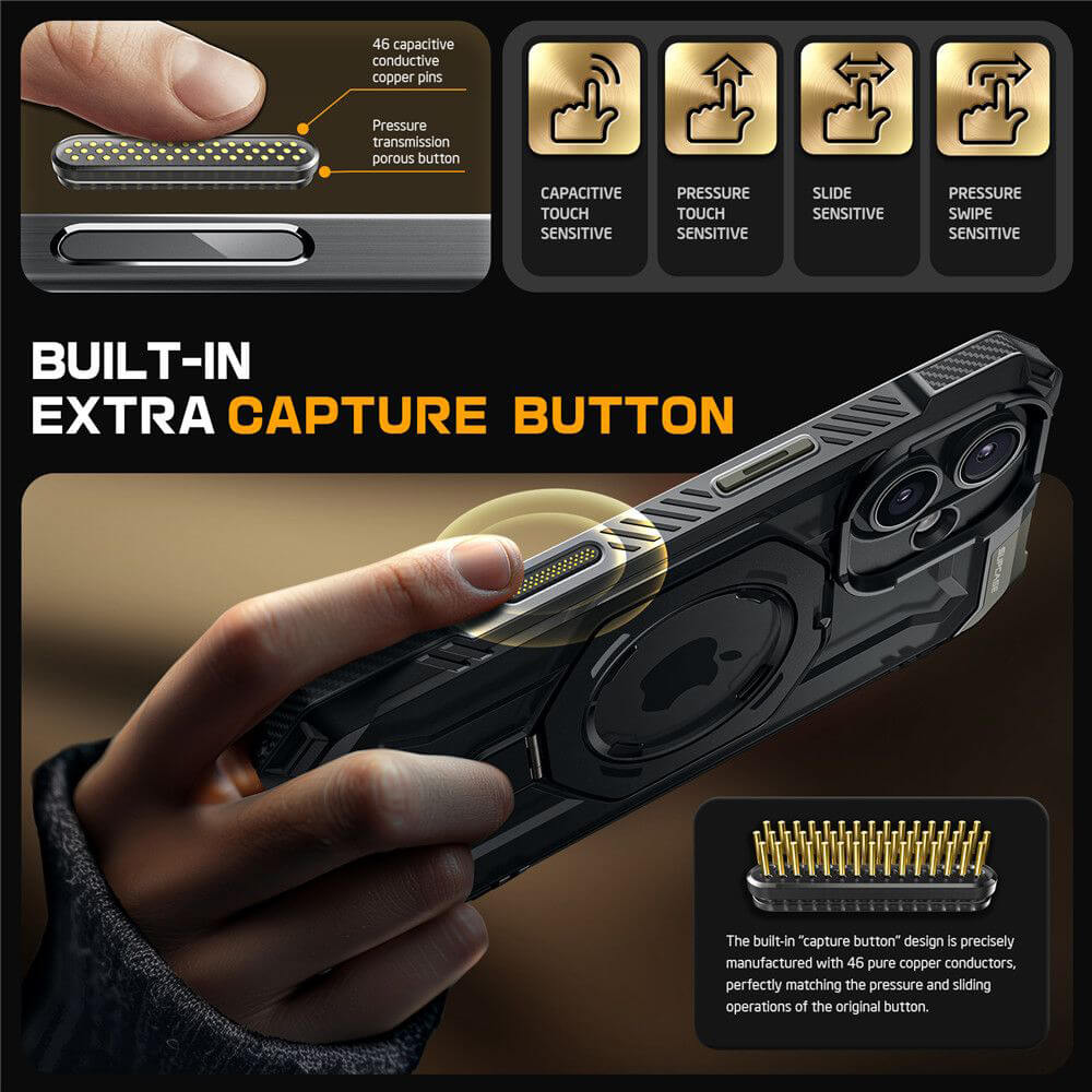 Supcase iPhone 16 Plus Unicorn Beetle Defender Σκληρή Θήκη με MagSafe και Stand - Black