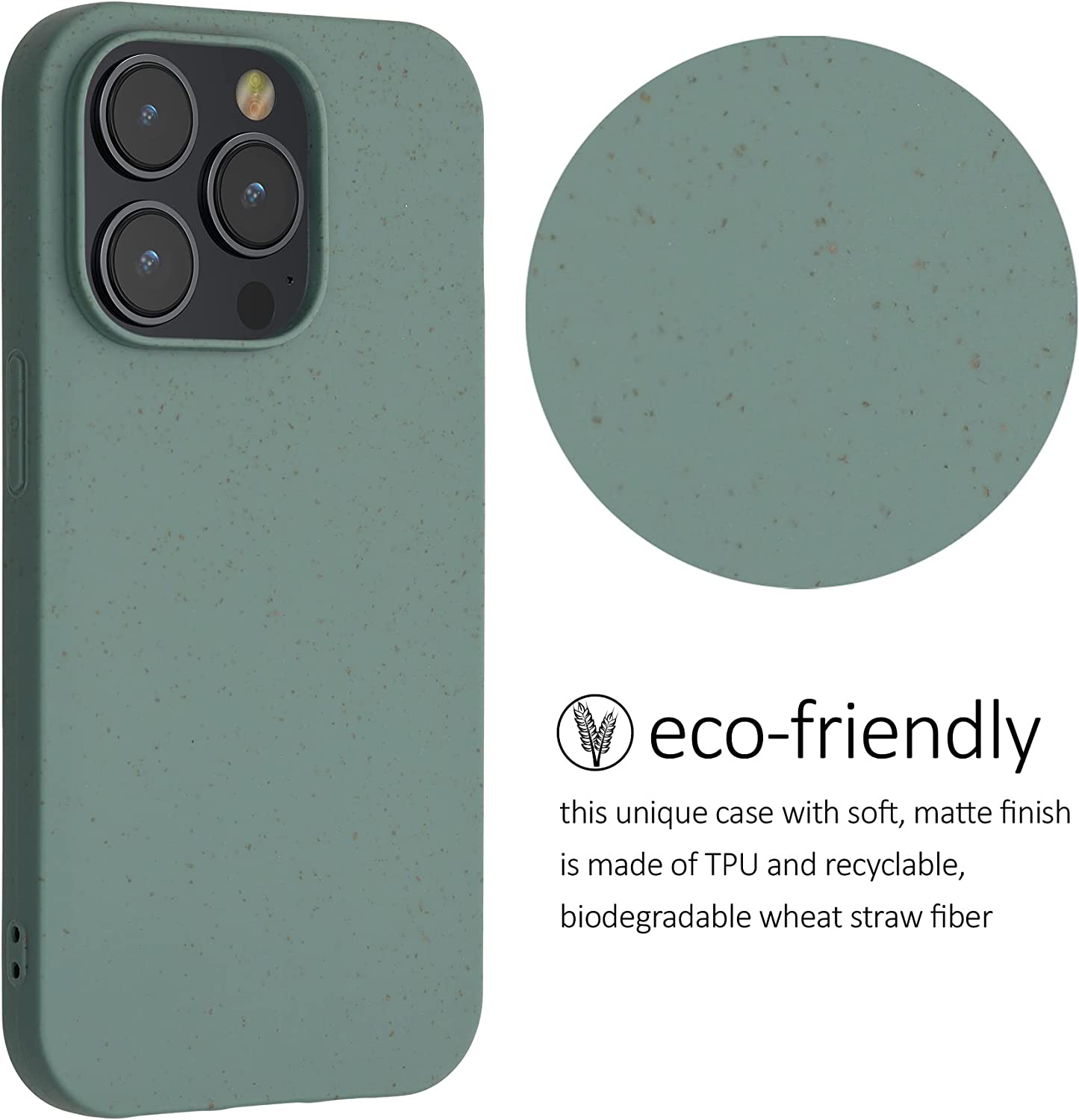 Kalibri iPhone 14 Pro Θήκη Σιλικόνης TPU με Ανακυκλώσιμο και Βιοδιασπώμενο Υλικό - Forest Green - 59219.166