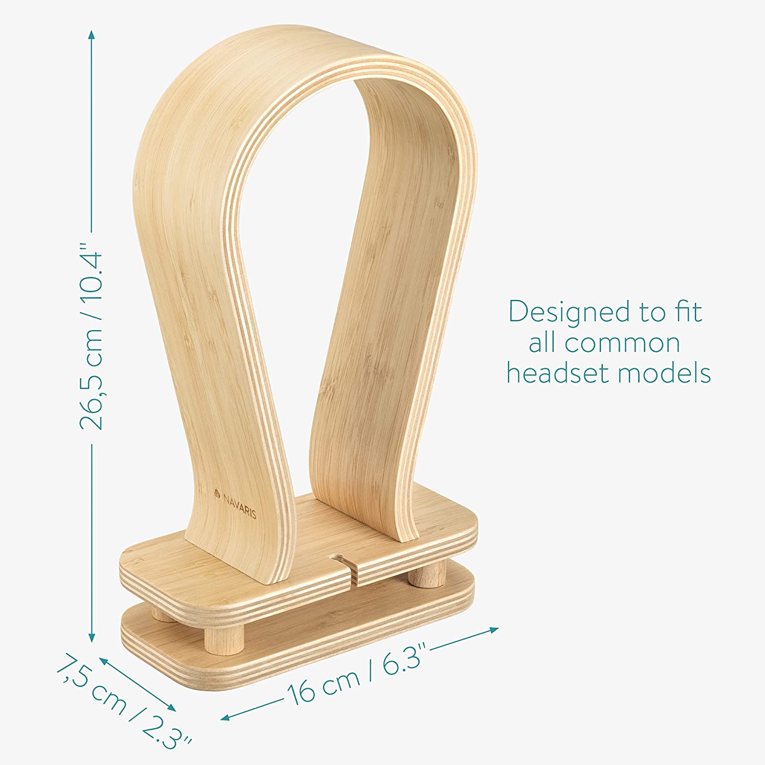 Navaris Βάση Ακουστικών από Ξύλο Καρυδιάς - Light Βrown Βamboo - 53329.24
