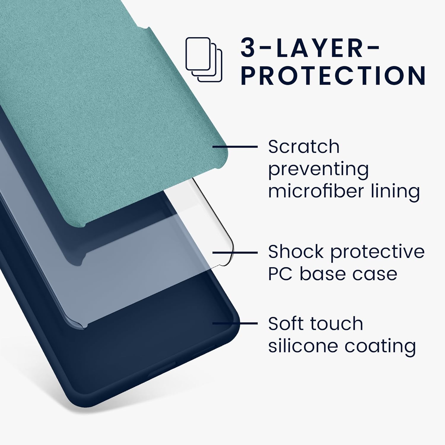 KW iPhone 15 Pro Θήκη Σιλικόνης Rubberized TPU - Navy Blue