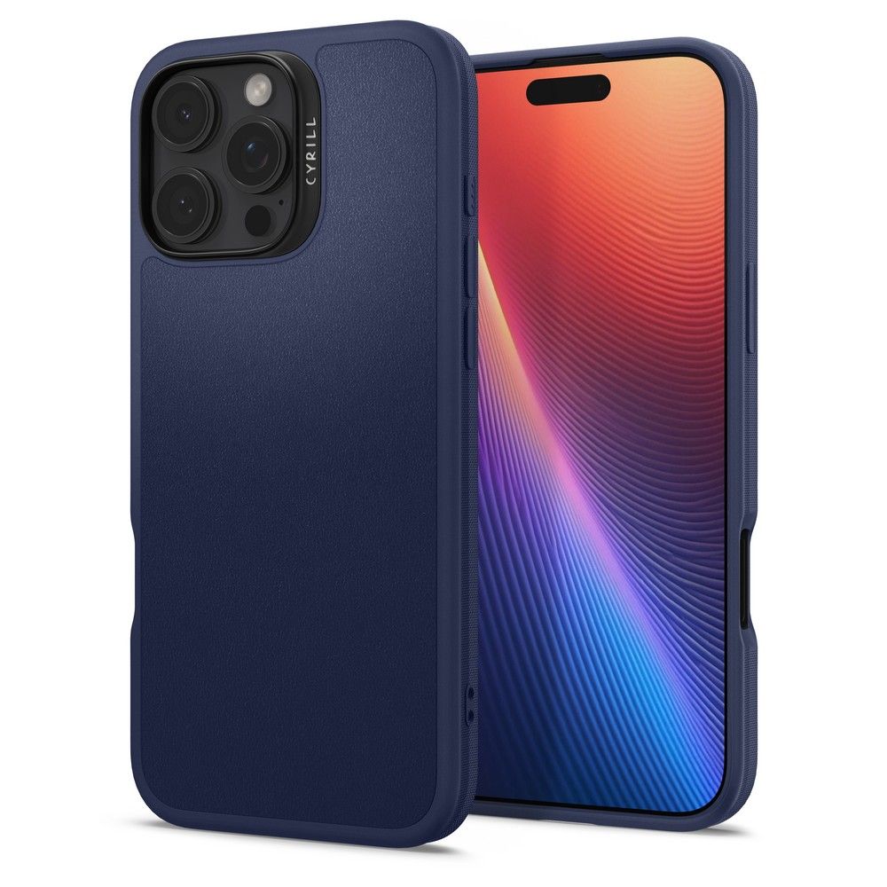 Spigen Cyrill iPhone 16 Pro Max Kajuk Mag Θήκη με Επένδυση Συνθετικού Δέρματος και MagSafe - Navy