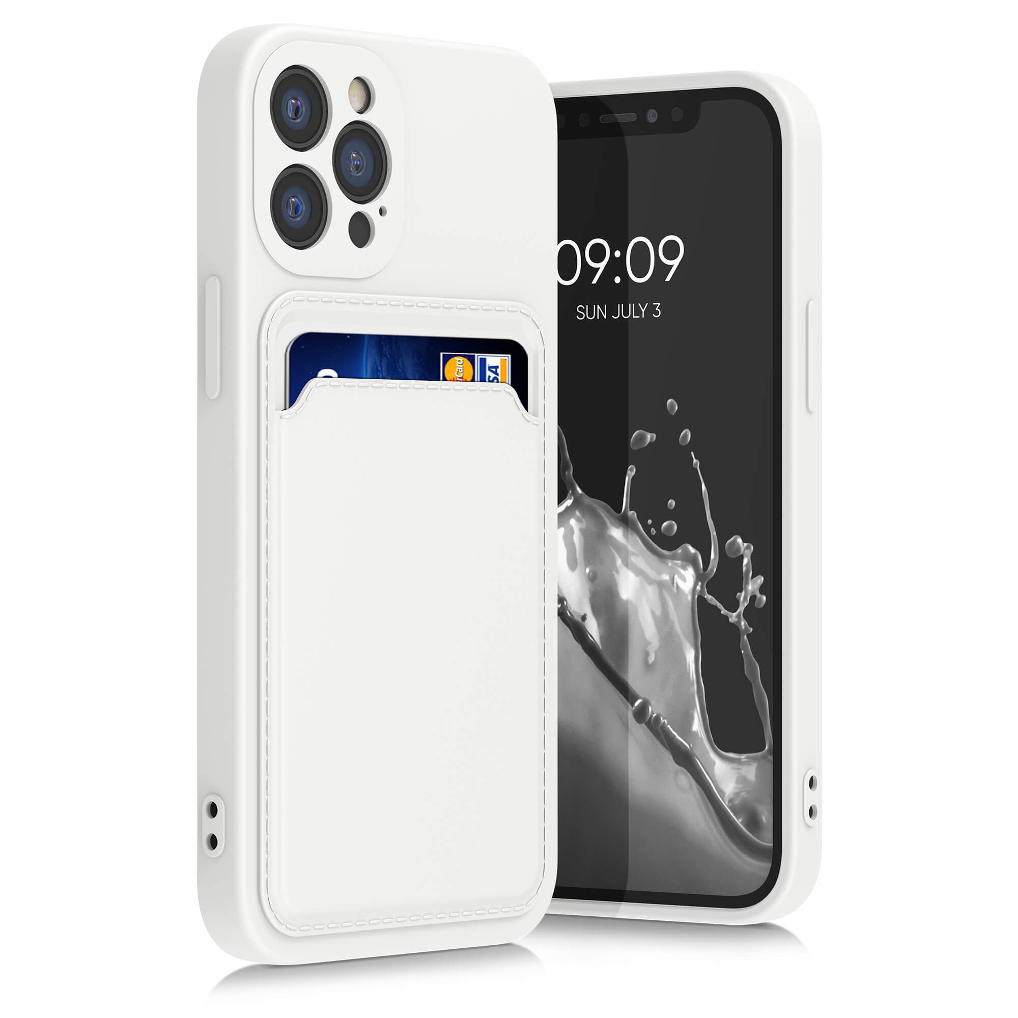 KW iPhone 12 / iPhone 12 Pro Θήκη Σιλικόνης TPU με Υποδοχή για Κάρτα - White - 55112.02
