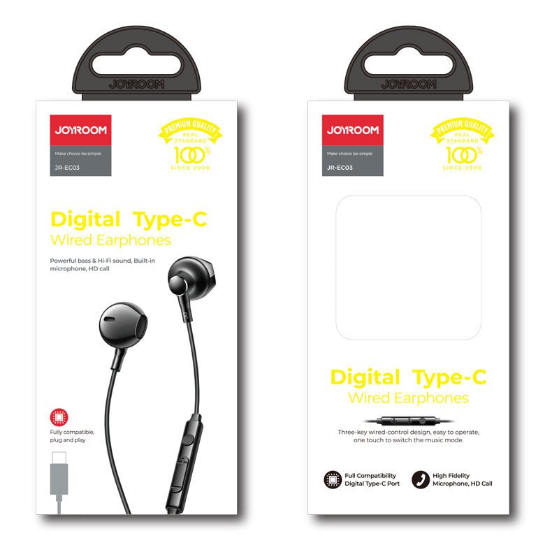 Joyroom JR - EC03 Handsfree Ακουστικά με Ενσωματωμένο Μικρόφωνο - Silver