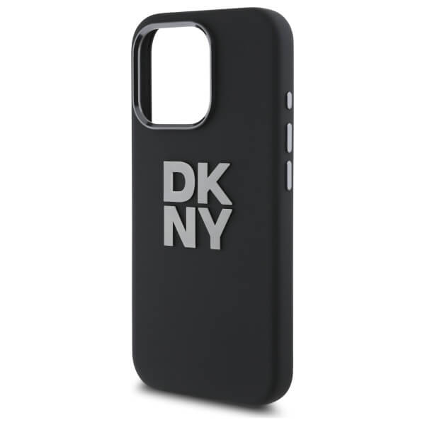 DKNY iPhone 16 Pro Max - Liquid Silicone Metal Logo - Σκληρή Θήκη με Πλαίσιο Σιλικόνης - Black