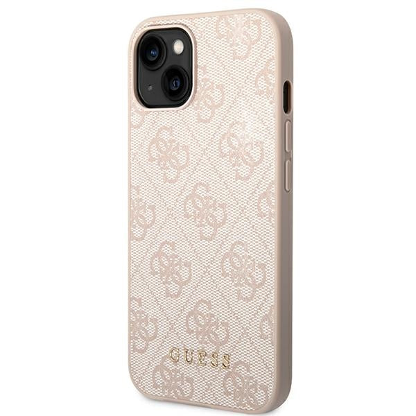 Guess iPhone 14 4G Saffiano Θήκη με Επένδυση Συνθετικού Δέρματος - Pink - GUHCP14SG4GFPI