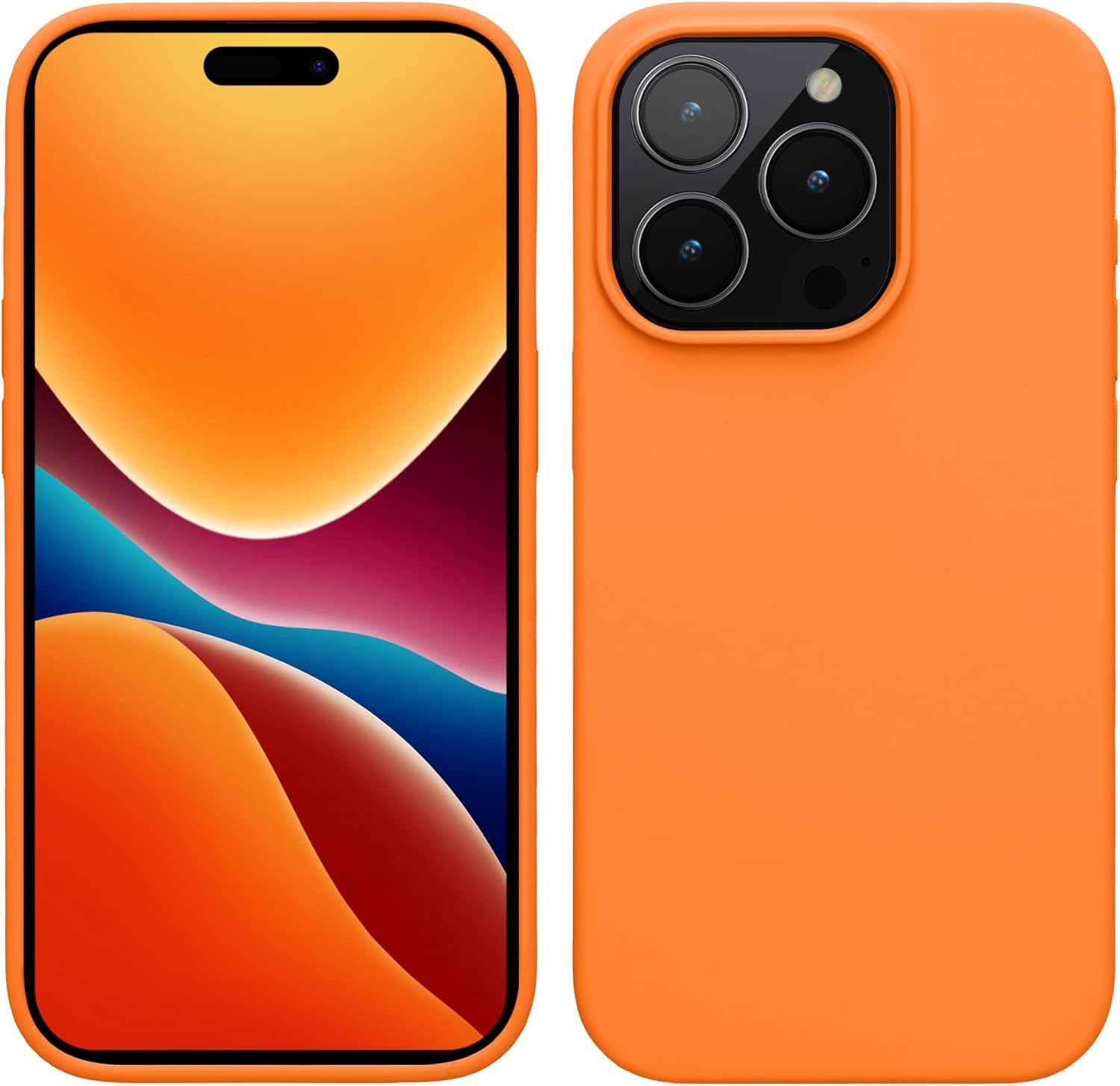 KW iPhone 15 Pro Θήκη Σιλικόνης Rubberized TPU - Fruity Orange