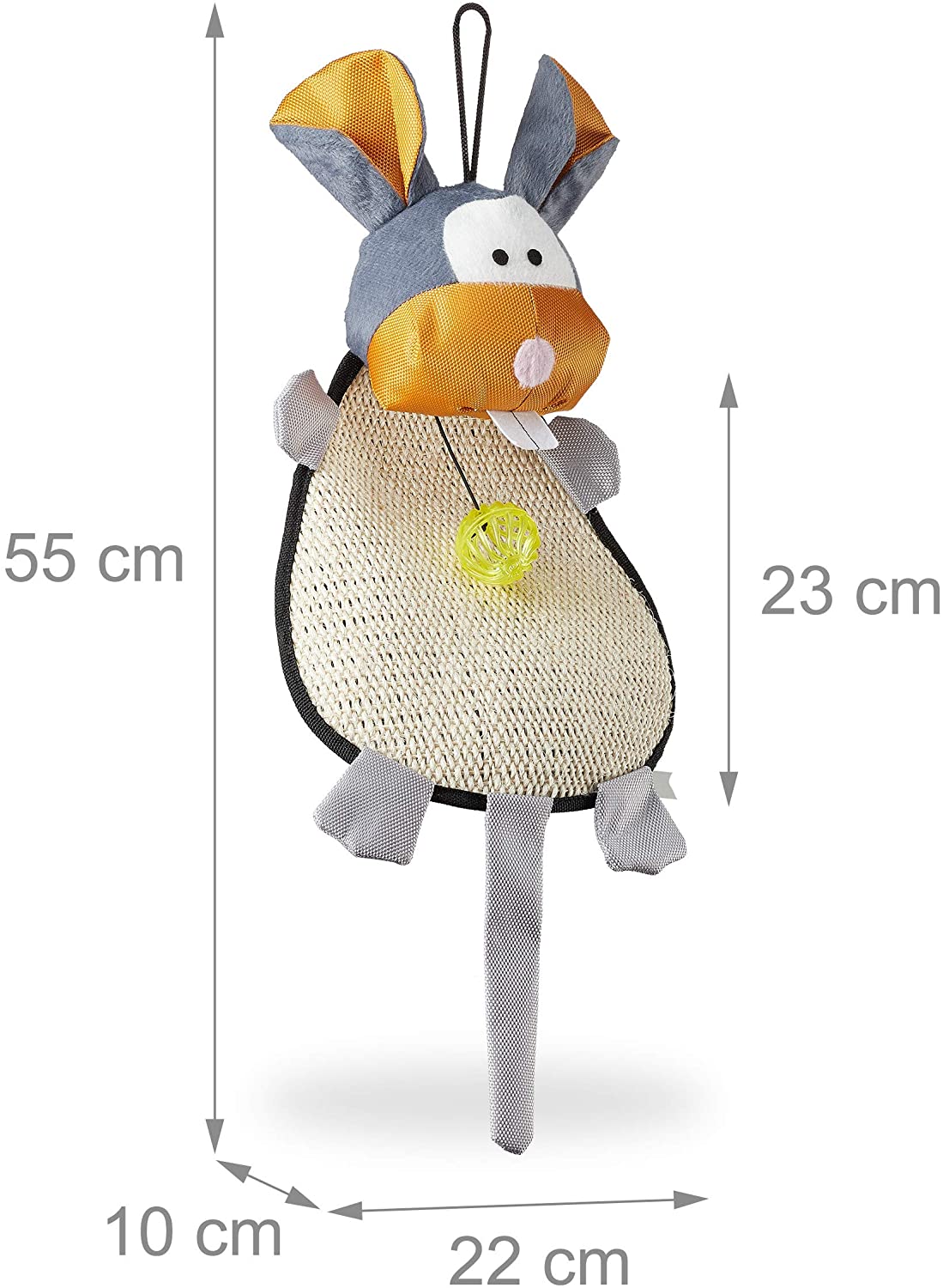 Relaxdays Ονυχοδρόμιο με Μπαλάκι για Γάτες - 55 x 22 x 10 cm - Colorful - 4052025239398