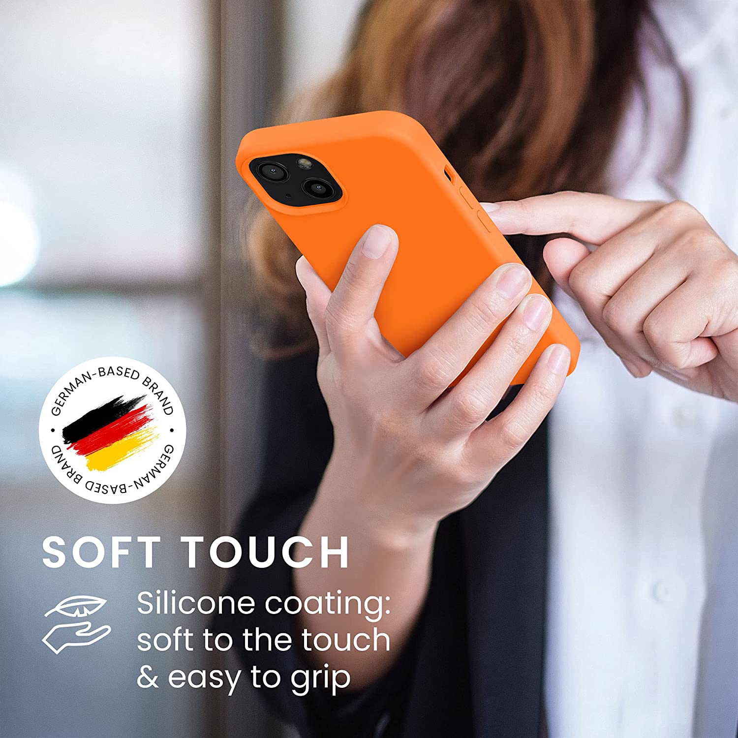 KW iPhone 13 Θήκη Σιλικόνης Rubberized TPU - Cosmic Orange - 55878.150