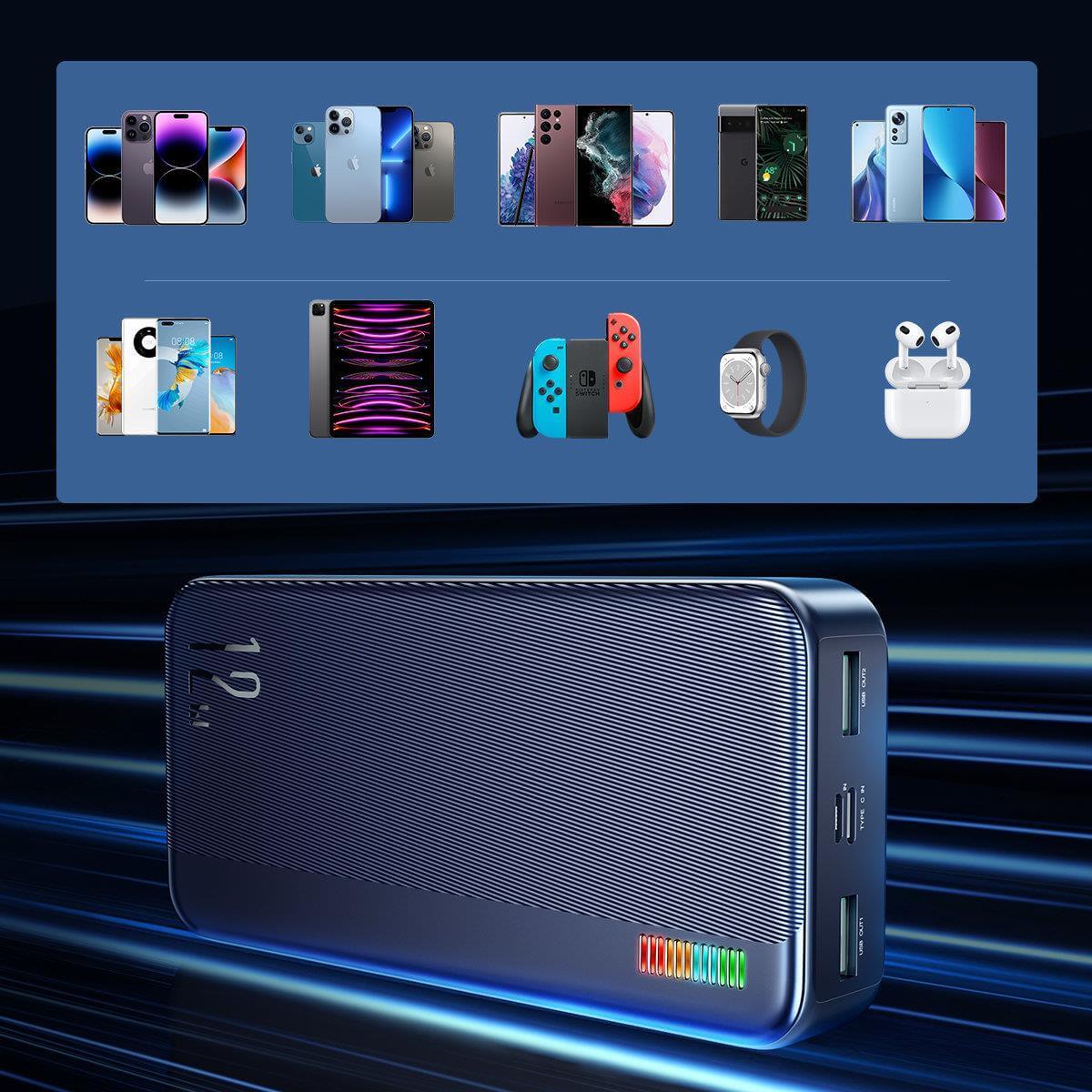 Joyroom JR-T017 Dazzling Series 20000Ah PowerBank 12W με 2 θύρες USB - Black