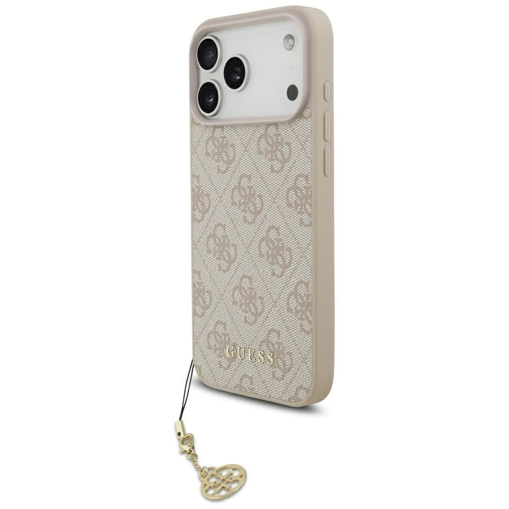 Guess iPhone 17 Pro Max - 4G Charms Collection MagSafe - Θήκη με Επένδυση Συνθετικού Δέρματος - Pink - GUHMP17XGF4GCP