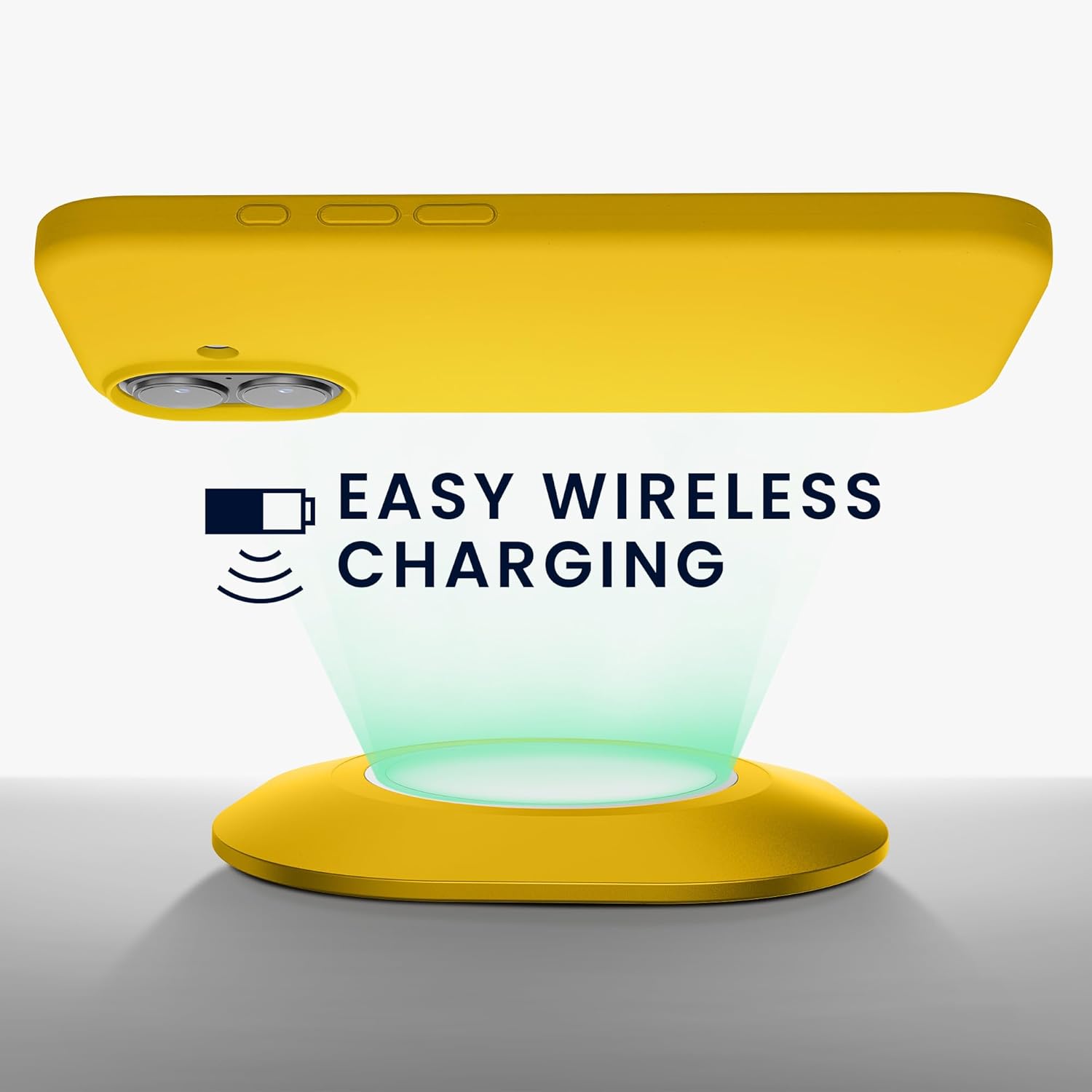 KW iPhone 16 Θήκη Σιλικόνης Rubberized TPU - Bright Yellow