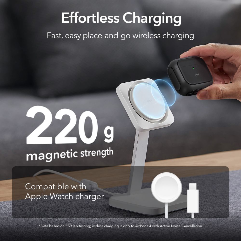 ESR AirPods 4 Θήκη από Σκληρό Πλαστικό και Σιλικόνη με MagSafe - Orbit Halolock - Black