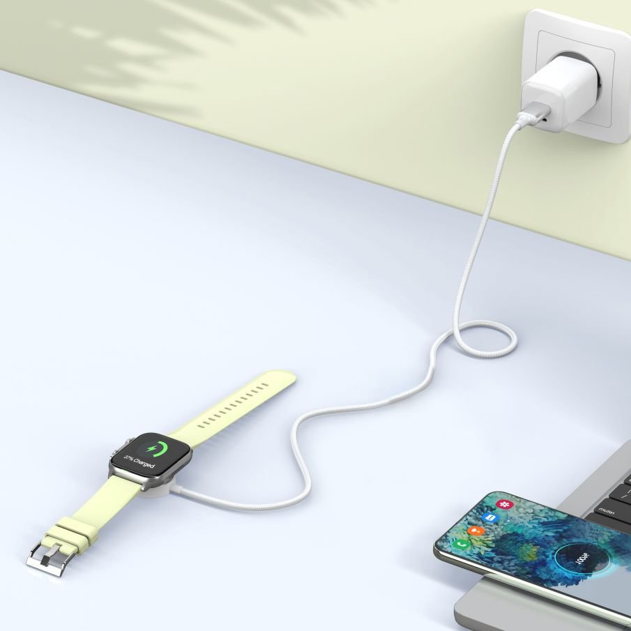 Tech - Protect MC02 UltraBoost Καλώδιο Type - C με Μαγνητική Βάση Φόρτισης για Apple Watch - 1m - White