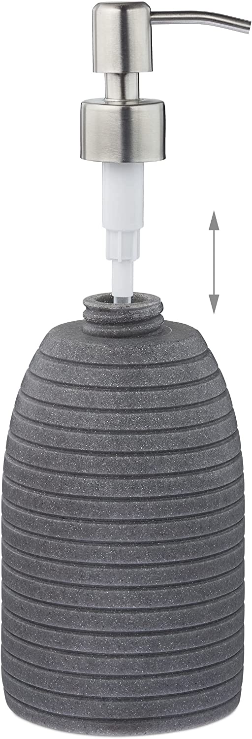 Relaxdays Σαπουνοθήκη Dispenser από Πολυρεσίνη - Grey - 4052025908799