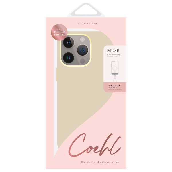 Uniq iPhone 16 Pro Max - Coehl Muse - Σκληρή Θήκη με Επένδυση Συνθετικού Δέρματος και Λουράκι - Cream