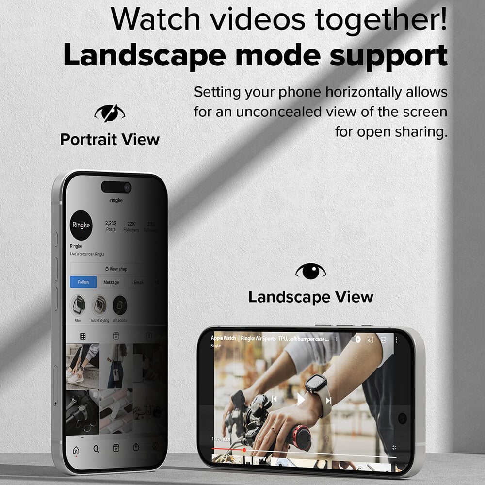 Ringke iPhone 16 Plus / 15 Plus Easy Slide 2.5D 9H Privacy Αντιχαρακτικό Γυαλί Οθόνης - 2 Τεμάχια - Privacy