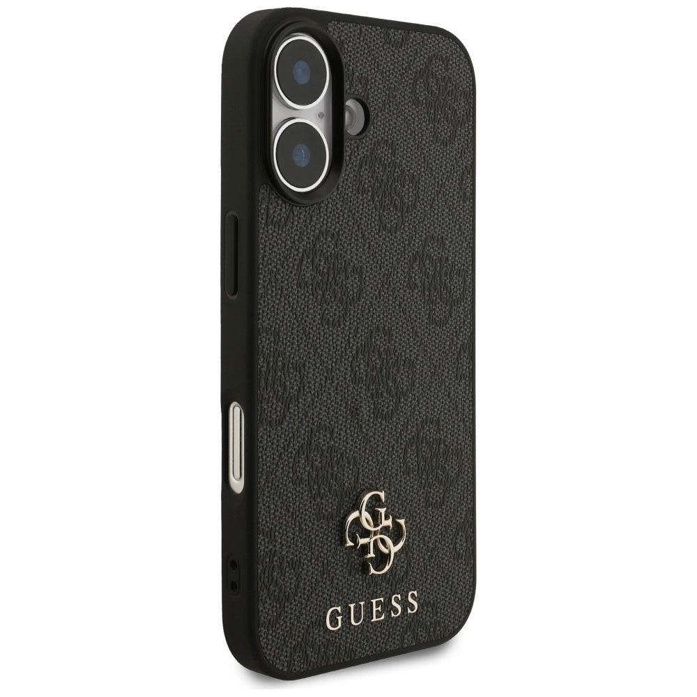 Guess iPhone 17 - 4G Small Classic Logo MagSafe - Σκληρή Θήκη με Πλαίσιο Σιλικόνης και Επένδυση Συνθετικού Δέρματος - Black - GUHMP17SP4SM4MK