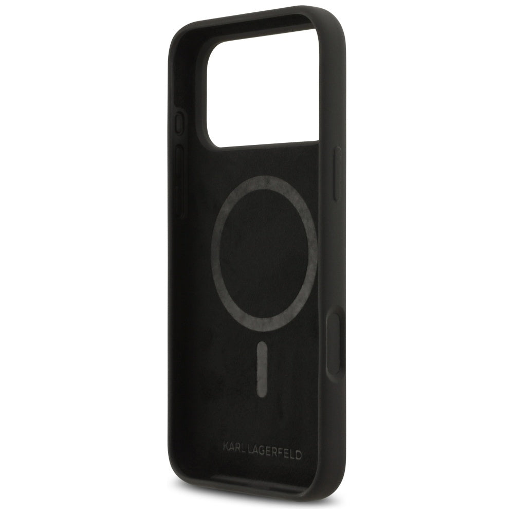 Karl Lagerfeld iPhone 17 Pro Max - Silicone Karl Sketch and Logo MagSafe - Σκληρή Θήκη με Πλαίσιο Σιλικόνης - Black - KLHMP17XSKIGROK
