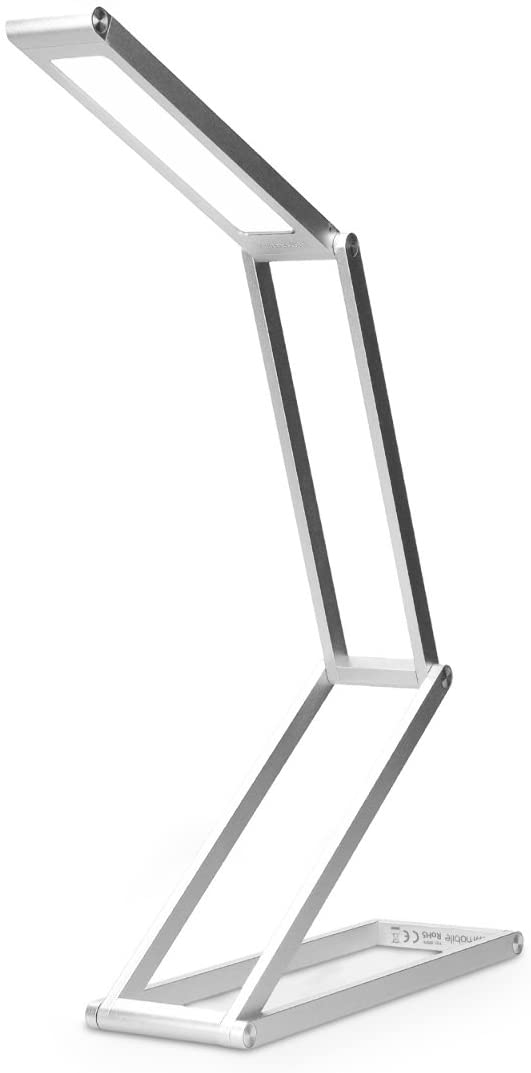 KW LED Folding Desk Lamp Επαναφορτιζόμενο Αναδιπλούμενο Μεταλλικό Φωτιστικό με καλώδιο Micro USB - Silver - 40590.35