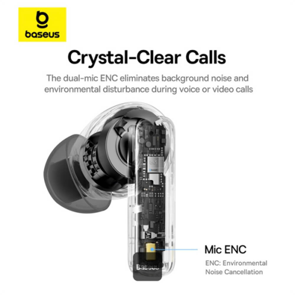 Baseus Bowie E20 - Bluetooth 5.3 - Ασύρματα ακουστικά για Κλήσεις / Μουσική - Black
