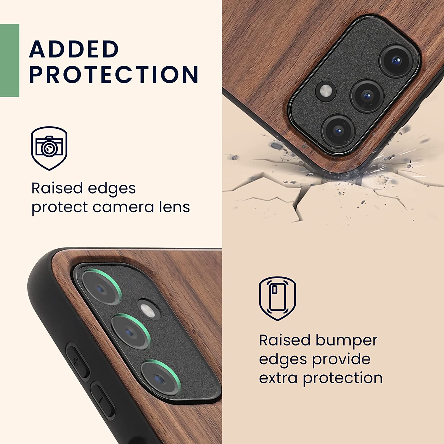 KW Samsung Galaxy A14 5G Θήκη από Φυσικό Ξύλο - Design Compass Vintage - Dark Brown - 60817.01