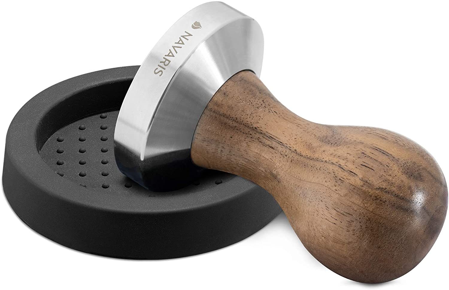 Navaris Espresso Tamper Πατητήρι για Καφέ Εσπρέσο από Ανοξείδωτο Χάλυβα με Ξύλινη Λαβή 58 mm - 51802.01.30