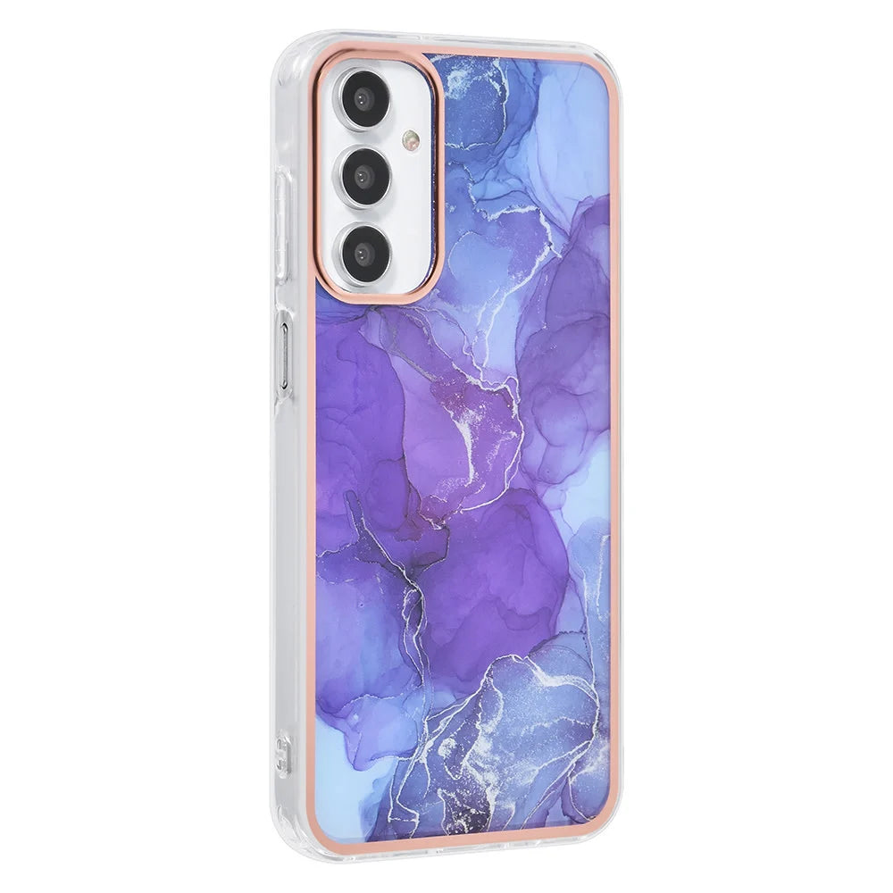 Tuniq Samsung Galaxy A15 4G / A15 5G - Σκληρή Θήκη με Πλαίσιο Σιλικόνης - Σχέδιο Μάρμαρο - Μοβ