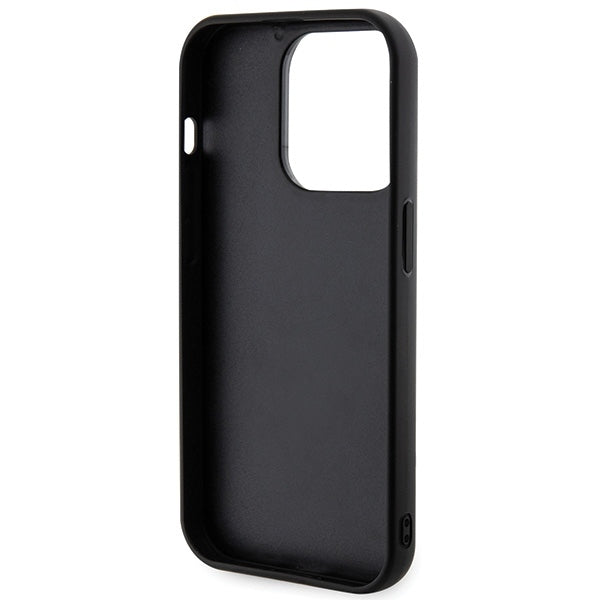 Karl Lagerfeld iPhone 15 Pro Max - 3D Rubber Glitter Logo Σκληρή Θήκη με Πλαίσιο Σιλικόνης - Black - KLHCP15X3DMBKCK