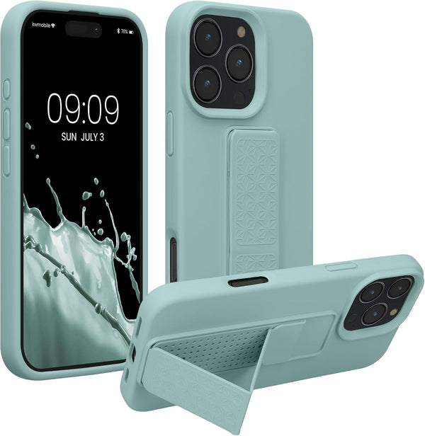 KW iPhone 16 Pro Max Θήκη Σιλικόνης TPU με Finger Holder - Mint Green