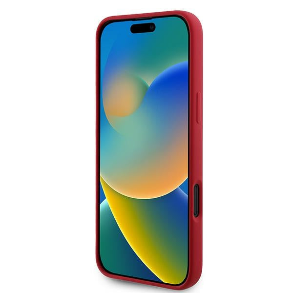 Karl Lagerfeld iPhone 16 Plus - Silicone KC Heads Ring MagSafe - Θήκη Σιλικόνης με MagSafe - Red - KLHMP16MSCMKCRHR