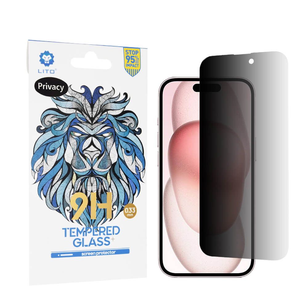 Lito iPhone 15 2.5D Classic Glass - 9H Αντιχαρακτικό Γυαλί Οθόνης - Privacy