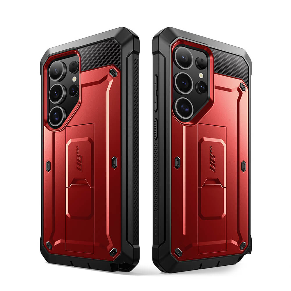 Supcase Samsung Galaxy S25 Ultra Unicorn Beetle Pro Σκληρή Θήκη με Προστασία Οθόνης και Stand - Metallic Red