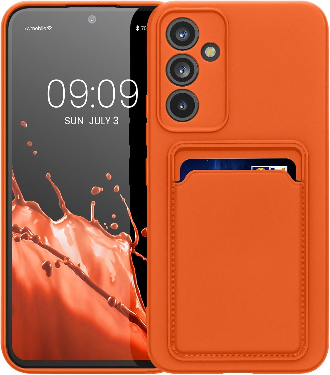 KW Samsung Galaxy A54 5G Θήκη Σιλικόνης TPU με Υποδοχή για Κάρτα - Orange