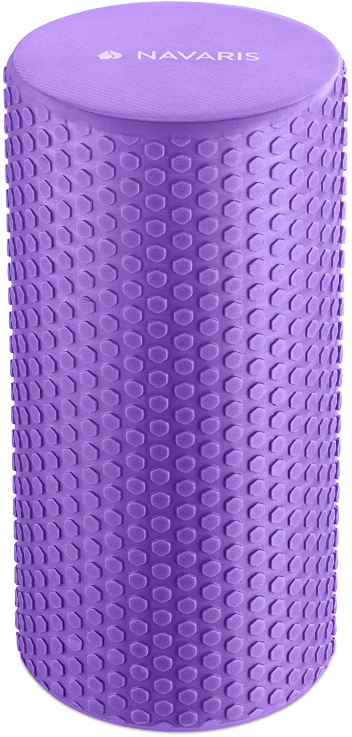 Navaris EVA Foam Roller for Exercise, Pilates, Yoga, Stretching, Muscle Massage - Κύλινδρος Γυμναστικής - 30cm - Purple - 45381.38.2