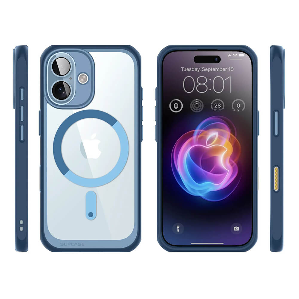 Supcase iPhone 16 - Unicorn Beetle Slim Clear MagSafe Σκληρή Θήκη - Azure