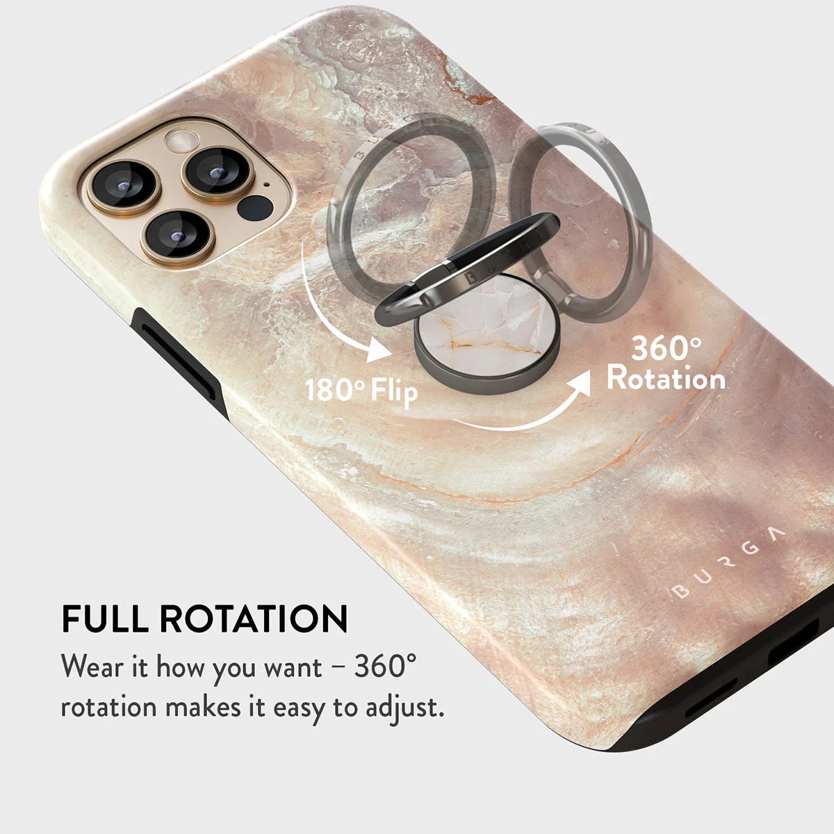 Burga Ring Holder - Δαχτυλίδι Συγκράτησης Κινητού - Βάση Στήριξης - Gunmetal - Vanilla Sand