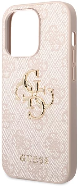 Guess iPhone 15 Pro Max - 4G Big Metal Logo Θήκη με Επένδυση Συνθετικού Δέρματος - Pink - GUHCP15X4GMGPI