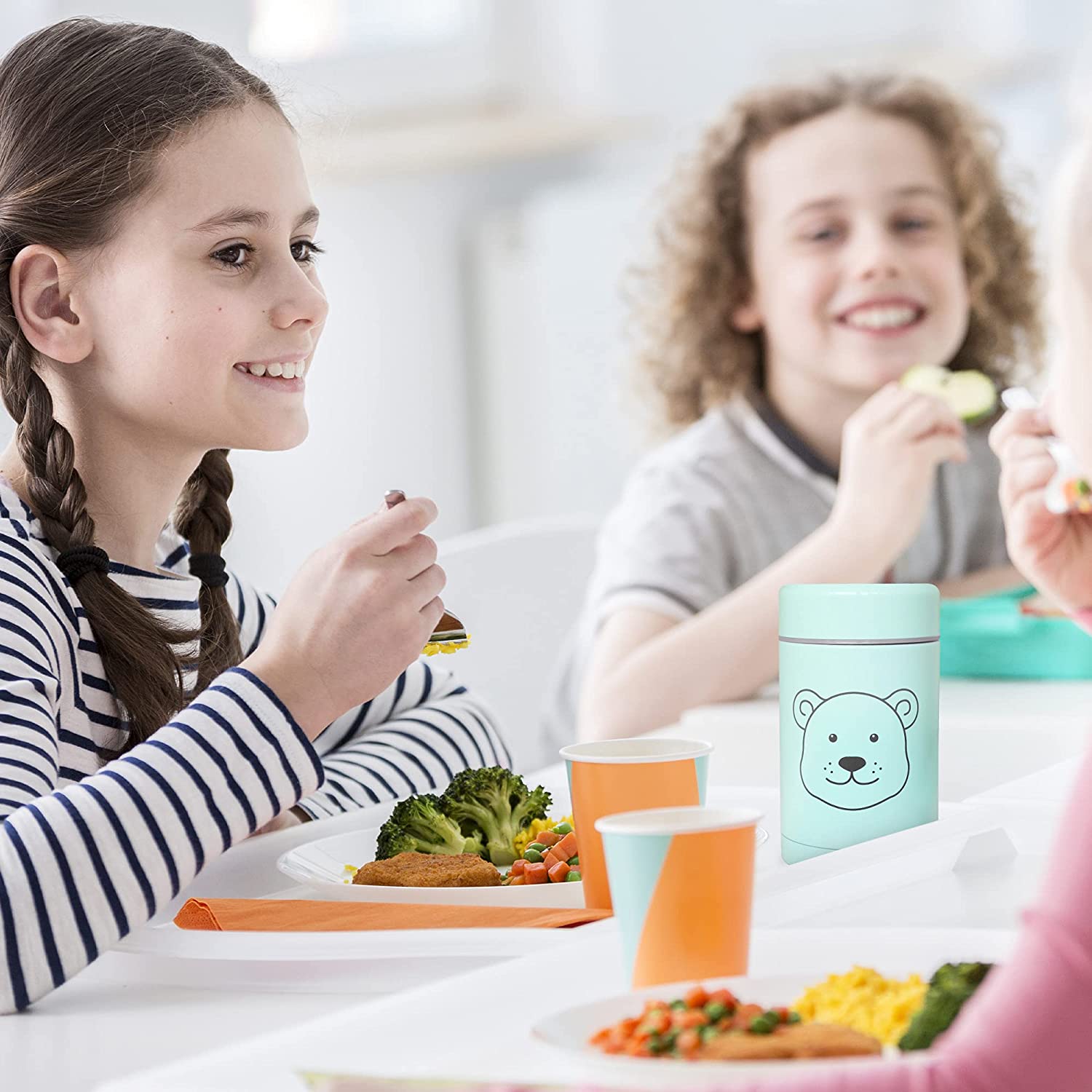 Navaris Θερμός Φαγητού από Ανοξείδωτο Ατσάλι για Παιδιά - Mint Green - 53346.01