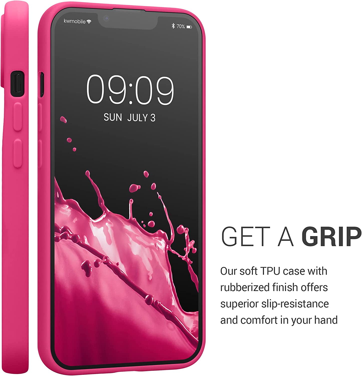 KW iPhone 13 Θήκη Σιλικόνης TPU - Neon Pink - 57748.77