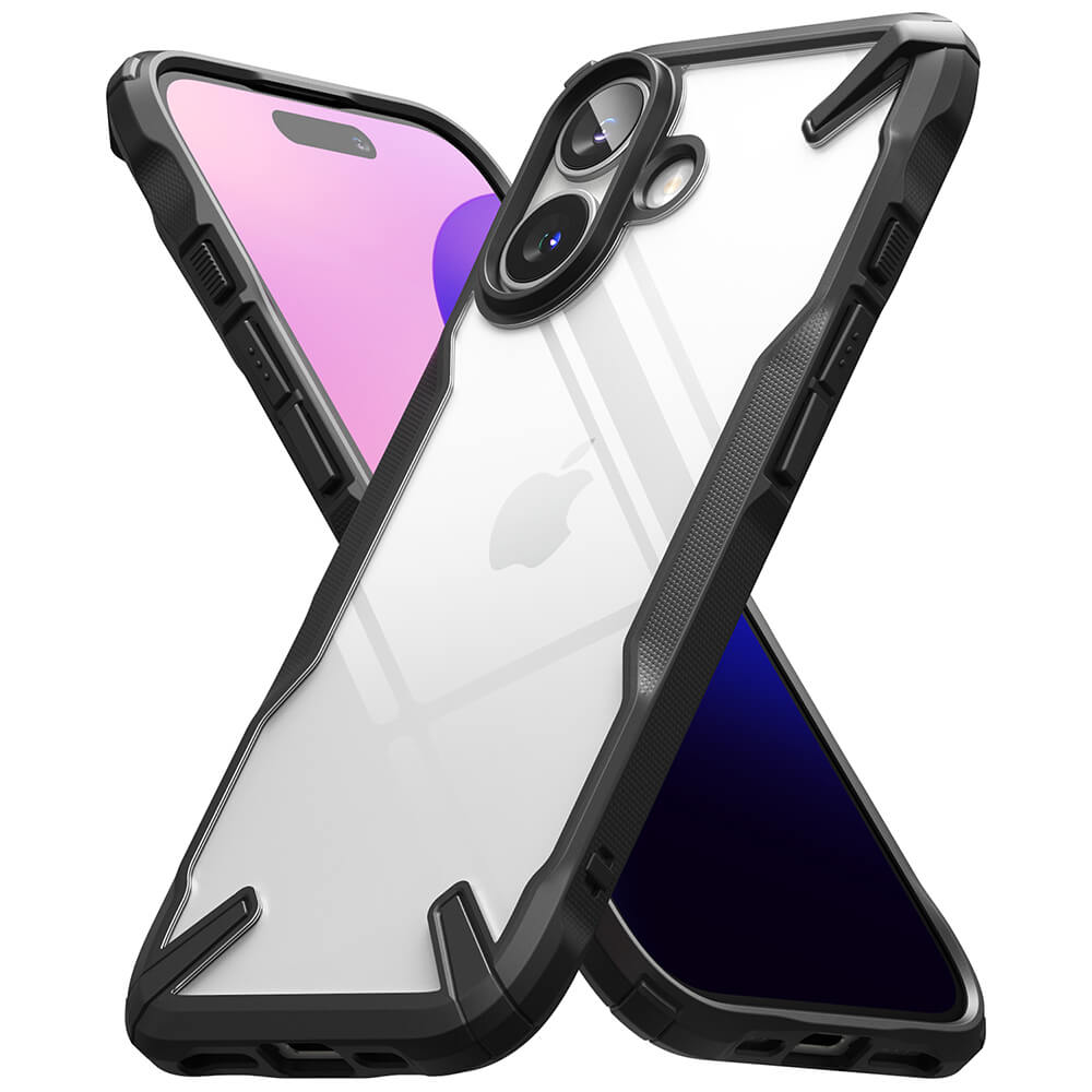 Ringke iPhone 16 Plus Fusion X Σκληρή Θήκη με Πλαίσιο Σιλικόνης - Black - Διάφανη