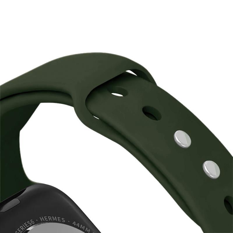 Crong Λουράκι Apple Watch 2/3/4/5/6/7/8/9/10/11 - SE (1/2/3) - 38/40/41/42mm Σιλικόνης - Liquid Strap - Green