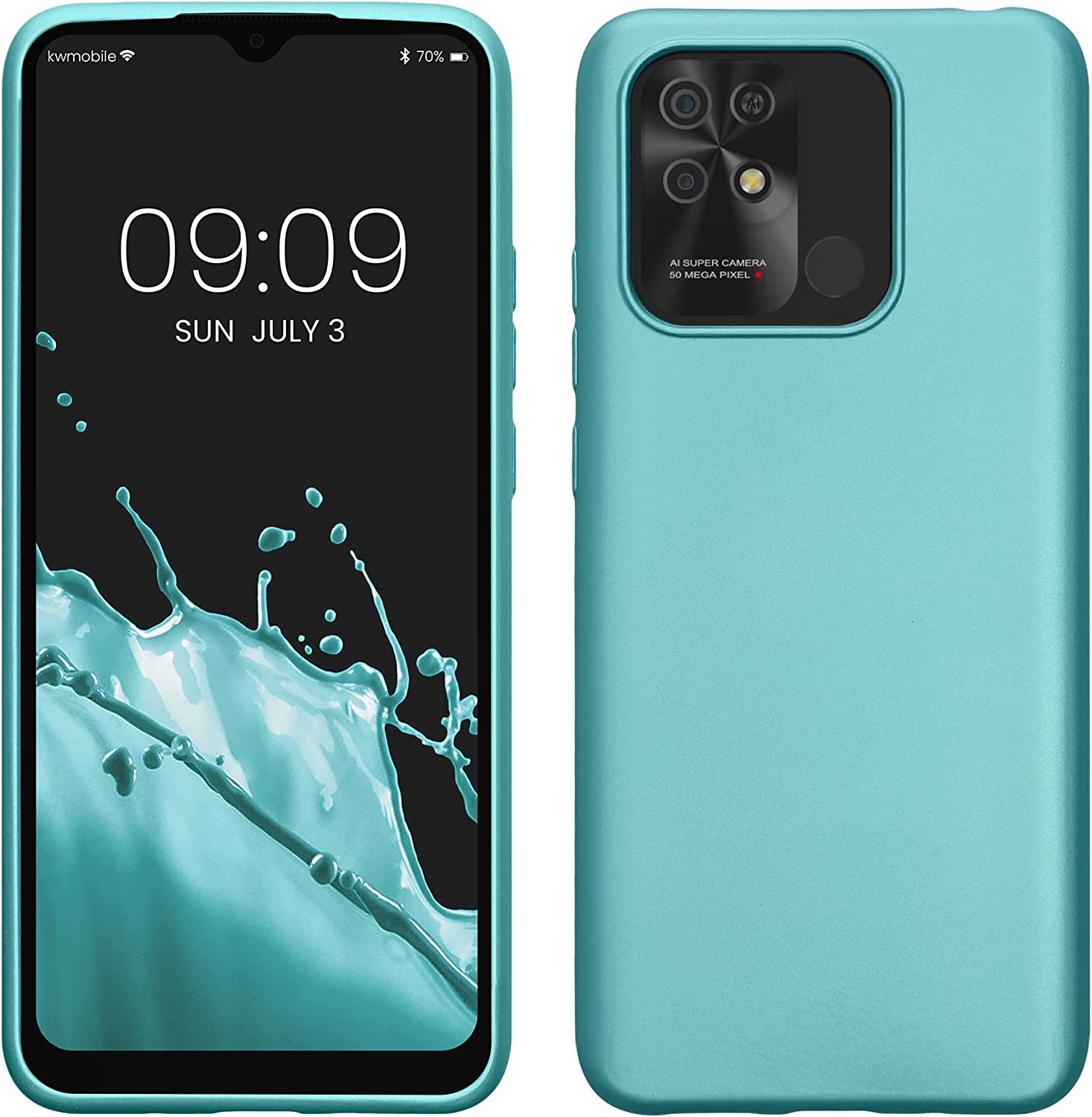 KW Xiaomi Redmi 10C Θήκη Σιλικόνης TPU - Metallic Mint Green - 59232.231
