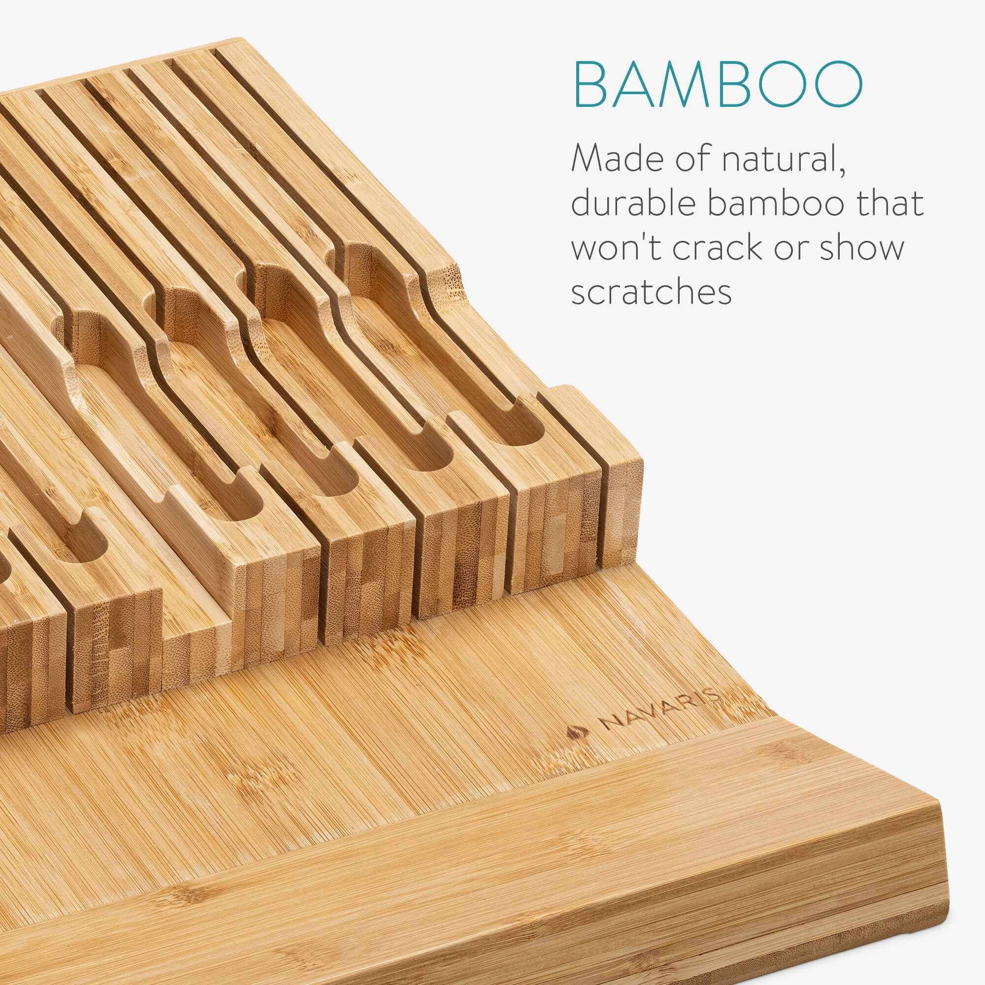 Navaris Θήκη για Μαχαίρια από Μπαμπού - Light Brown - 54640.01