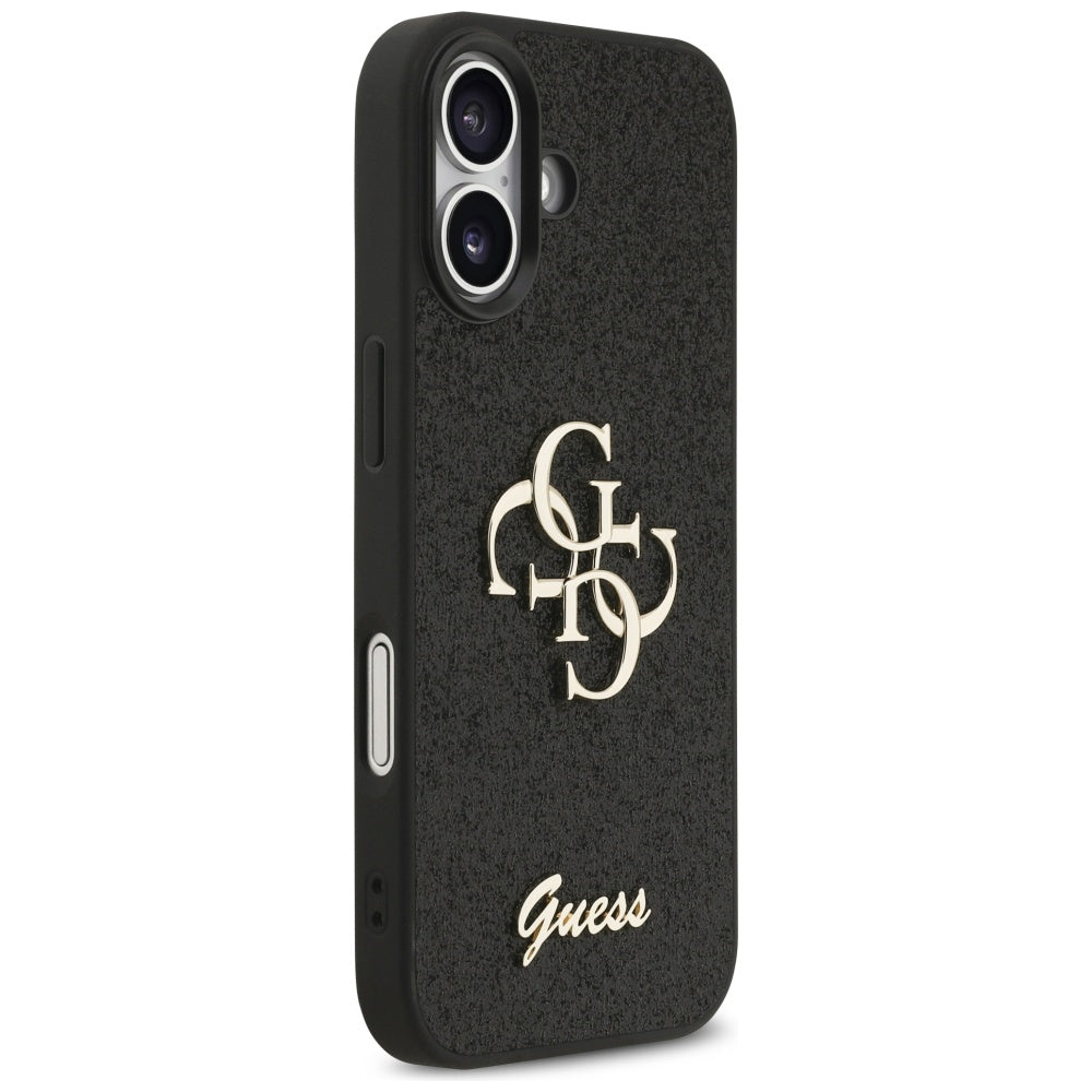 Guess iPhone 17 - Fixed Glitter Big 4G - Σκληρή Θήκη με Πλαίσιο Σιλικόνης - Black - GUHCP17SHG4SGK